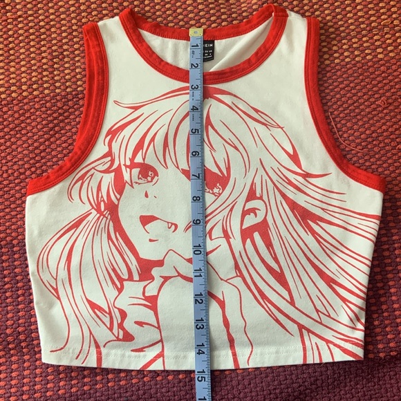 SHEIN SIZE M Red Anime Girl Ringer Tank Top - Picture 3 of 10